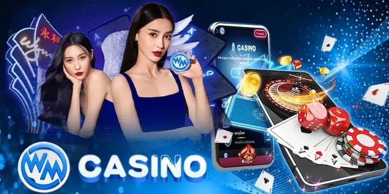 Giao diện chính của sảnh WM Casino với trò chơi đa dạng